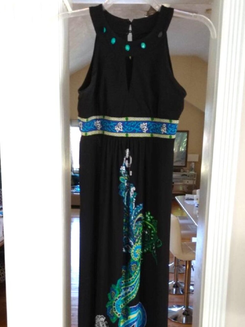 Studio I Petite Dress Women's 4P Black Paisley Floral Sleeveless Summer Casual